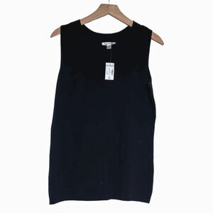 Dressbarn XL black sleeveless 63%‎ rayon 37% nylon ribbed top NWT
